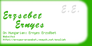 erzsebet ernyes business card