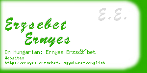 erzsebet ernyes business card